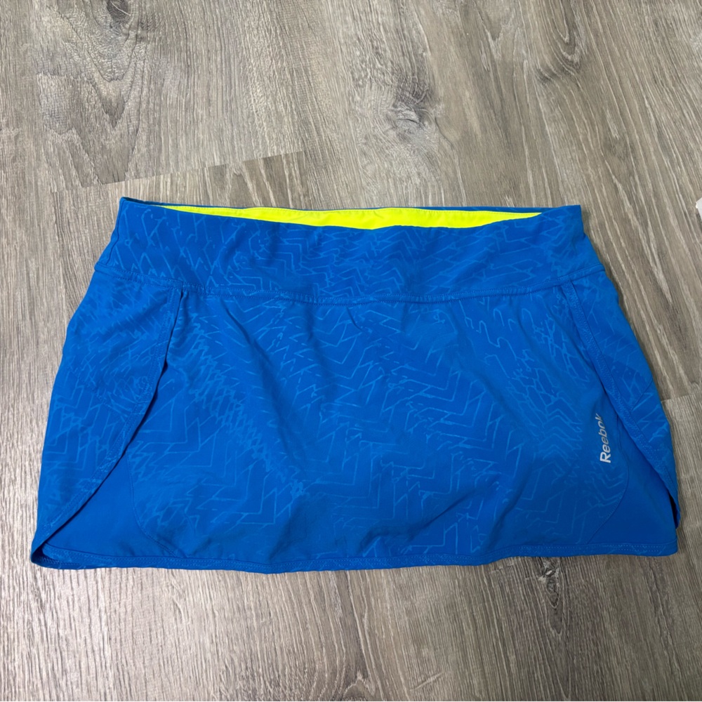 Reebok Neon Yellow Athletic skirt with Blue Trim medium